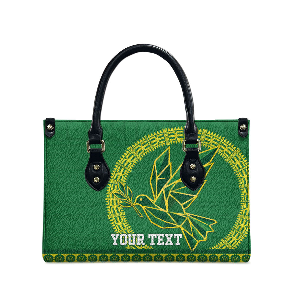 Fiji Tailevu Rugby Personalised Leather Bag Go Dove Nation Fijian Tapa LT14 - Polynesian Pride