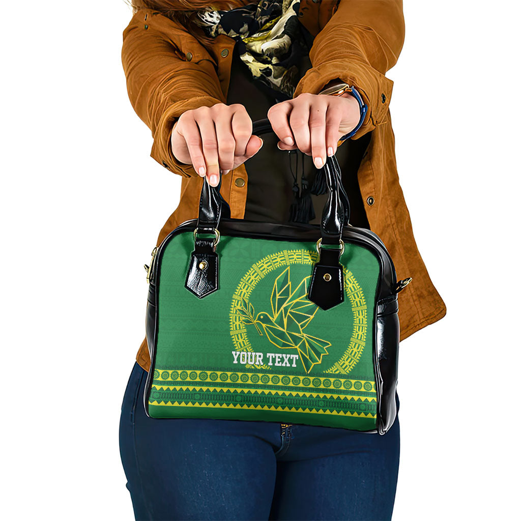 Fiji Tailevu Rugby Personalised Shoulder Handbag Go Dove Nation Fijian Tapa LT14 One Size Green - Polynesian Pride