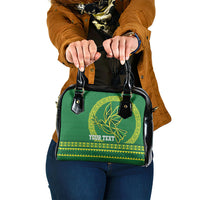 Fiji Tailevu Rugby Personalised Shoulder Handbag Go Dove Nation Fijian Tapa LT14 One Size Green - Polynesian Pride