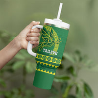 Fiji Tailevu Rugby Personalised Tumbler With Handle Go Dove Nation Fijian Tapa LT14 - Polynesian Pride