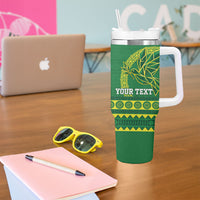 Fiji Tailevu Rugby Personalised Tumbler With Handle Go Dove Nation Fijian Tapa LT14 - Polynesian Pride