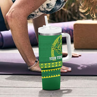 Fiji Tailevu Rugby Personalised Tumbler With Handle Go Dove Nation Fijian Tapa LT14 - Polynesian Pride