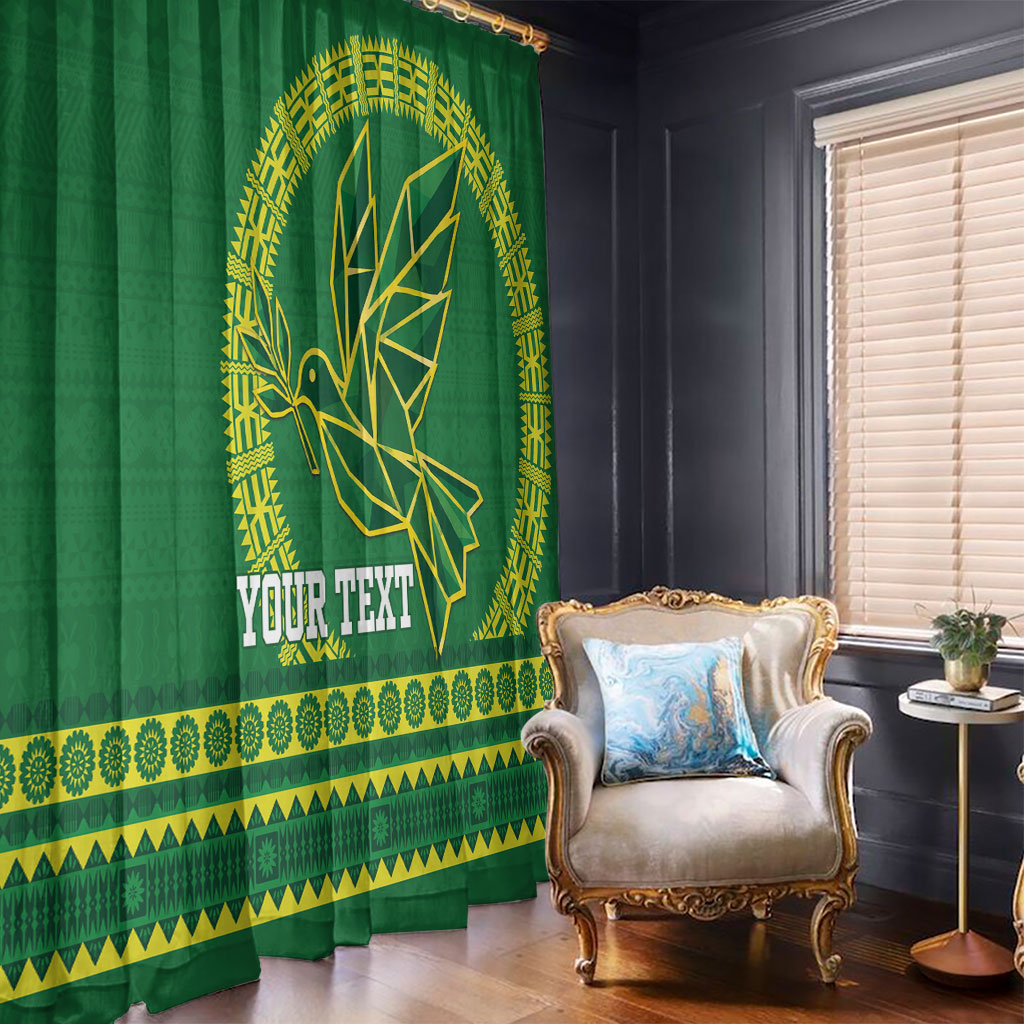 Fiji Tailevu Rugby Personalised Window Curtain Go Dove Nation Fijian Tapa LT14 - Polynesian Pride
