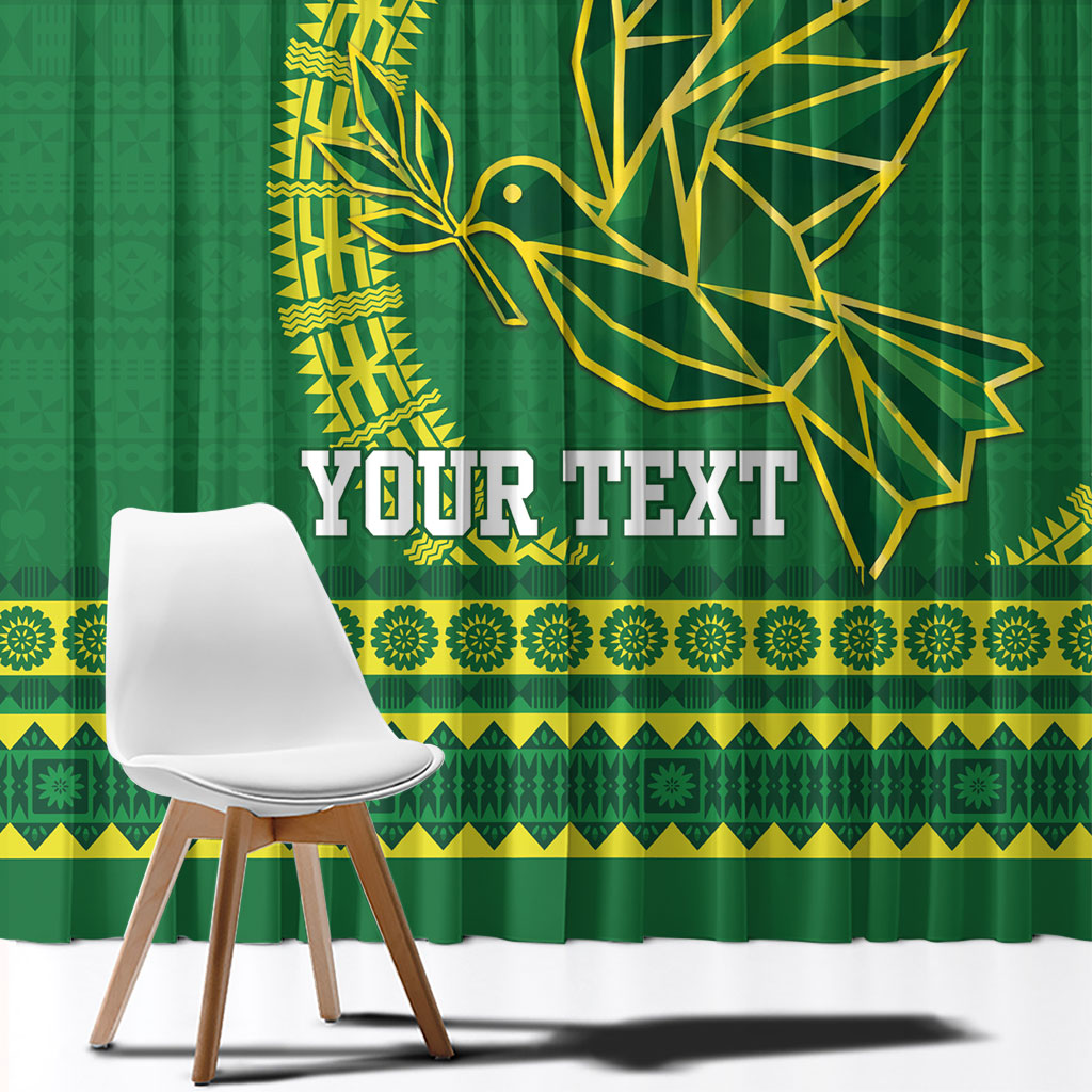 Fiji Tailevu Rugby Personalised Window Curtain Go Dove Nation Fijian Tapa LT14 - Polynesian Pride