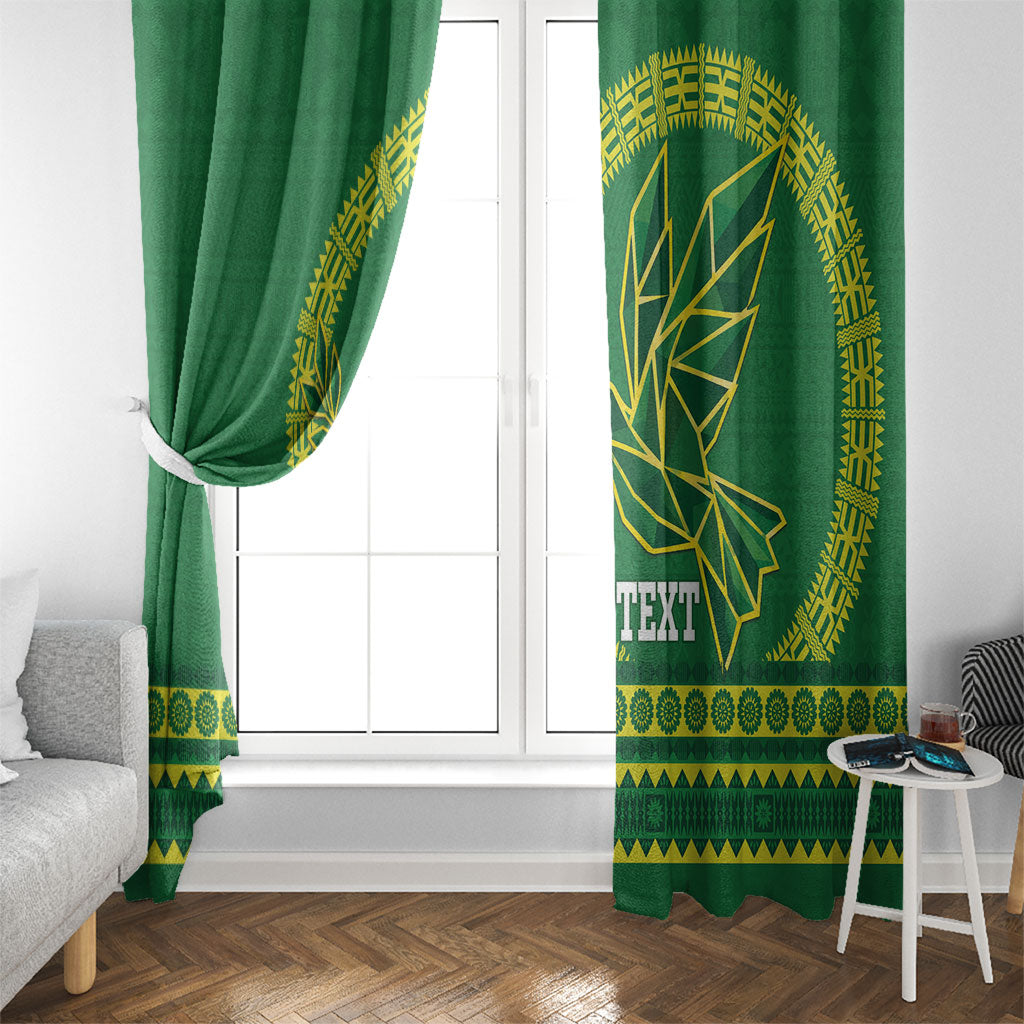 Fiji Tailevu Rugby Personalised Window Curtain Go Dove Nation Fijian Tapa LT14 - Polynesian Pride