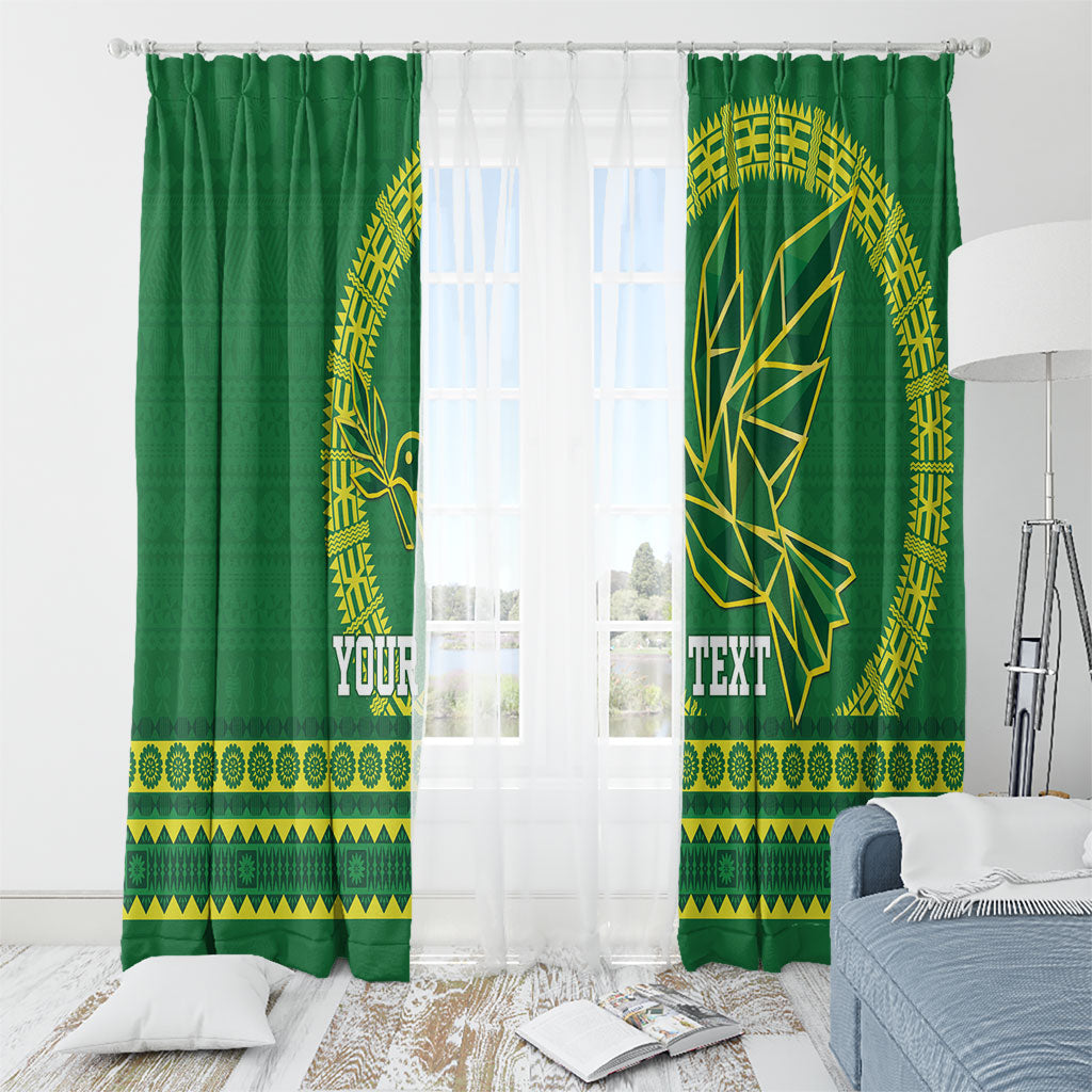 Fiji Tailevu Rugby Personalised Window Curtain Go Dove Nation Fijian Tapa LT14 - Polynesian Pride
