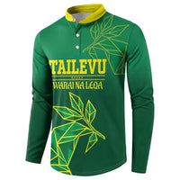 Fiji Tailevu Rugby Custom Button Sweatshirt Warai Na Leqa LT14 - Polynesian Pride