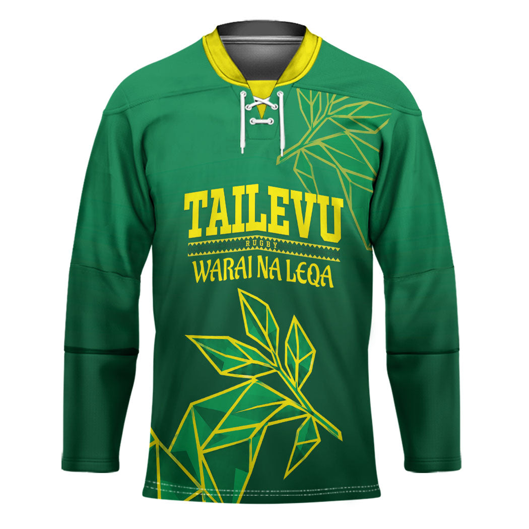 Fiji Tailevu Rugby Custom Hockey Jersey Warai Na Leqa LT14 Unisex Green - Polynesian Pride