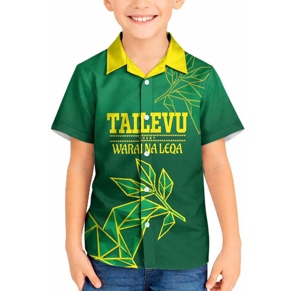 Fiji Tailevu Rugby Custom Kid Hawaiian Shirt Warai Na Leqa LT14 Kid Green - Polynesian Pride