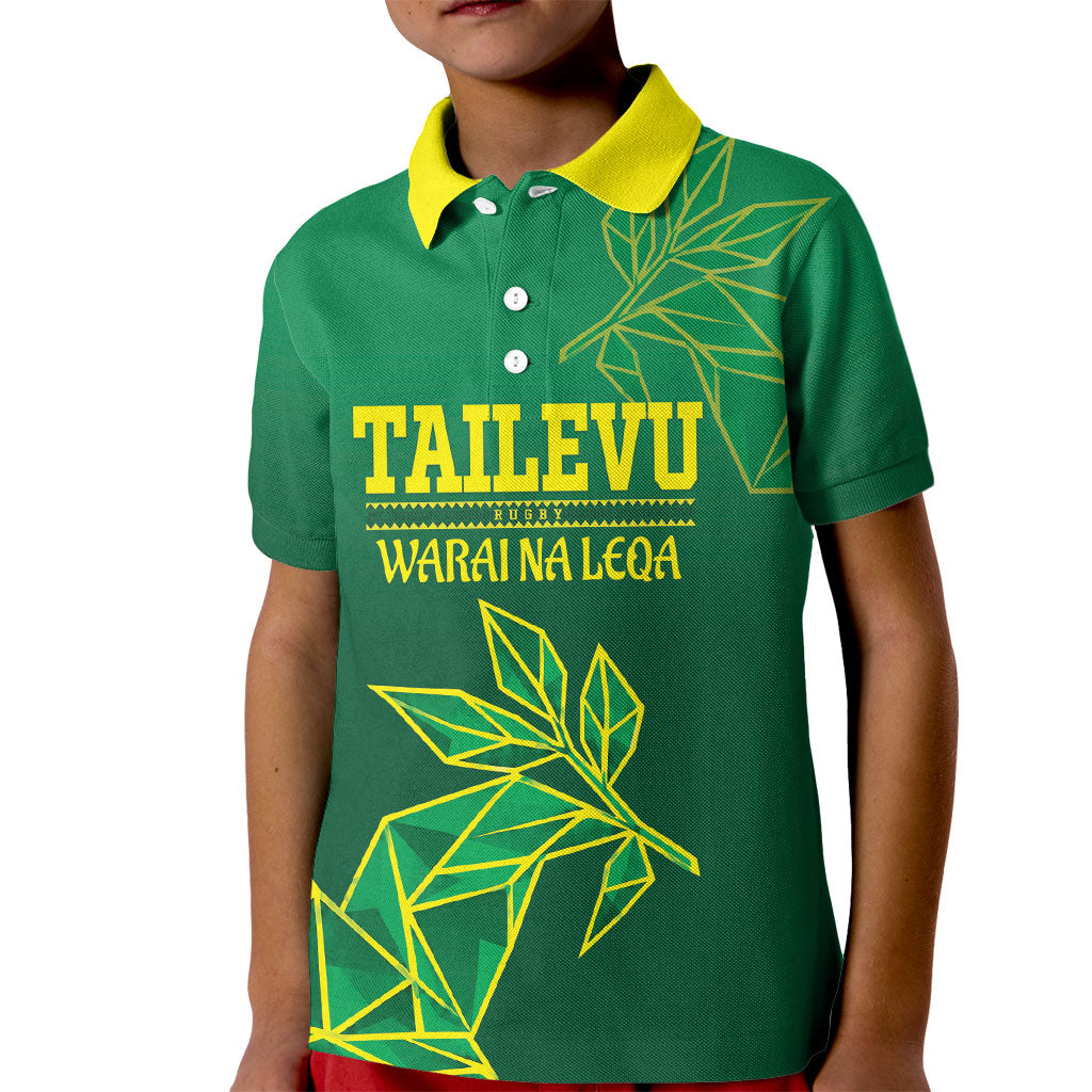 Fiji Tailevu Rugby Custom Kid Polo Shirt Warai Na Leqa LT14 Kid Green - Polynesian Pride