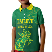 Fiji Tailevu Rugby Custom Kid Polo Shirt Warai Na Leqa LT14 Kid Green - Polynesian Pride