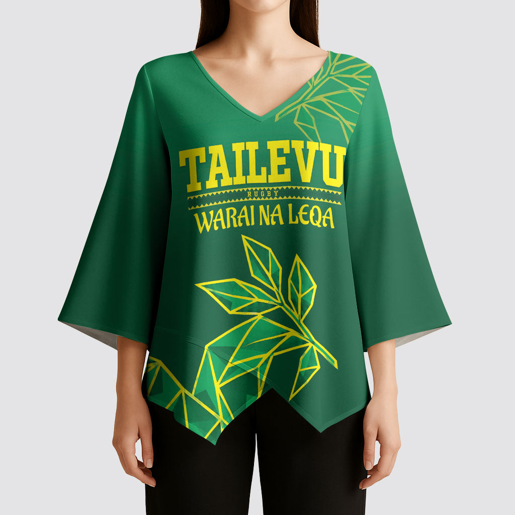 Fiji Tailevu Rugby Custom Kimono Sleeve Blouse Warai Na Leqa LT14 - Polynesian Pride