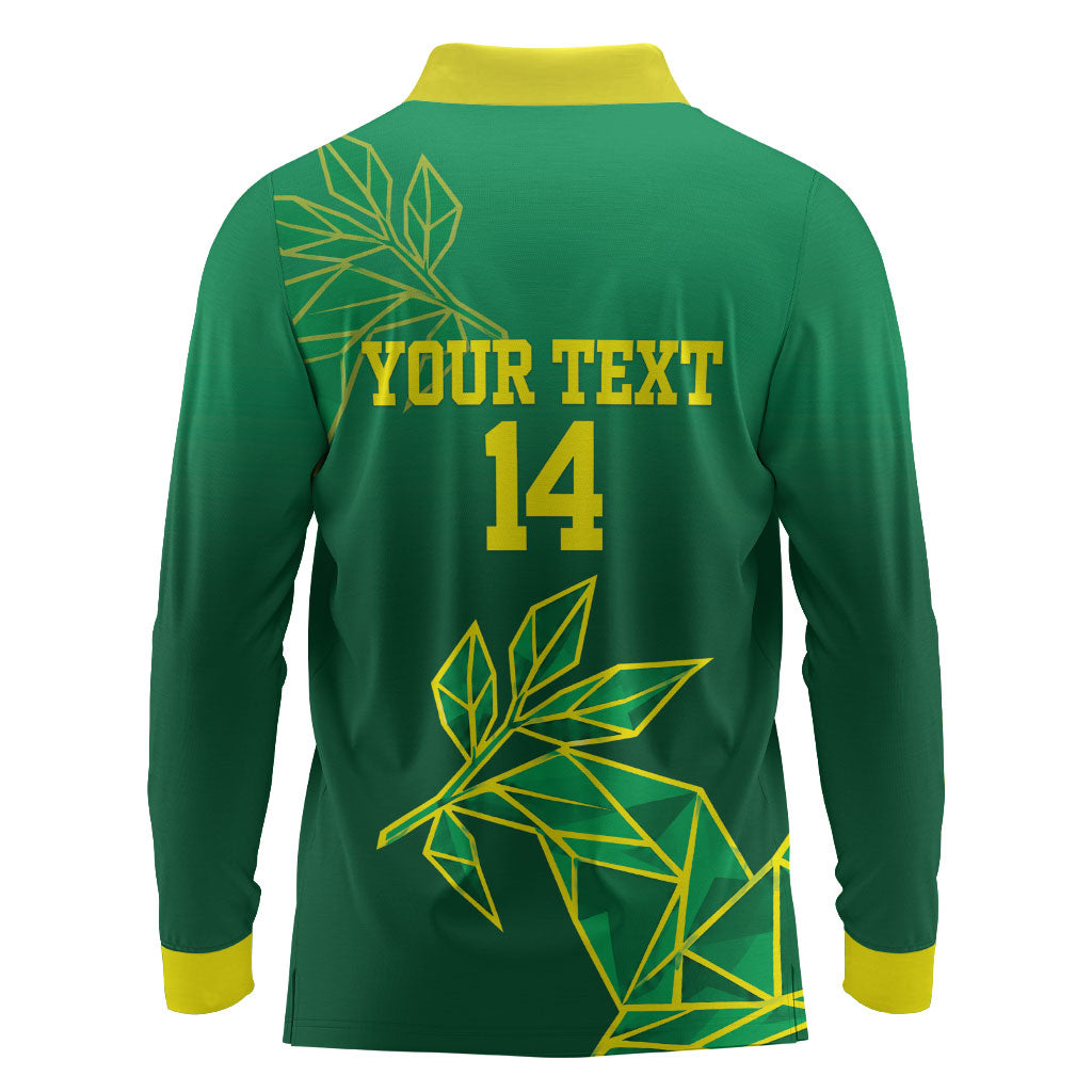 Fiji Tailevu Rugby Custom Long Sleeve Polo Shirt Warai Na Leqa LT14 - Polynesian Pride