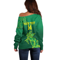 Fiji Tailevu Rugby Custom Off Shoulder Sweater Warai Na Leqa LT14 - Polynesian Pride