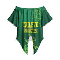 Fiji Tailevu Rugby Custom Off Shoulder Wrap Waist Top Warai Na Leqa LT14 - Polynesian Pride