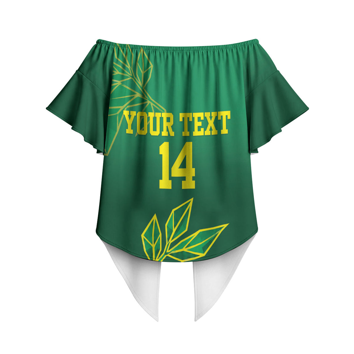 Fiji Tailevu Rugby Custom Off Shoulder Wrap Waist Top Warai Na Leqa LT14 - Polynesian Pride