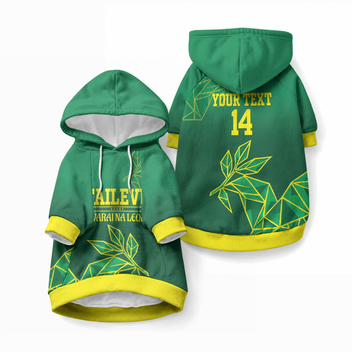 Fiji Tailevu Rugby Custom Pet Hoodie Warai Na Leqa LT14 Pullover Green - Polynesian Pride