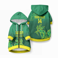 Fiji Tailevu Rugby Custom Pet Hoodie Warai Na Leqa LT14 Zip-up Green - Polynesian Pride