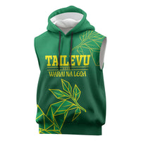 Fiji Tailevu Rugby Custom Sleeveless Hoodie Warai Na Leqa LT14 Green - Polynesian Pride