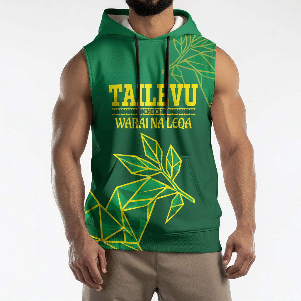 Fiji Tailevu Rugby Custom Sleeveless Hoodie Warai Na Leqa LT14 - Polynesian Pride