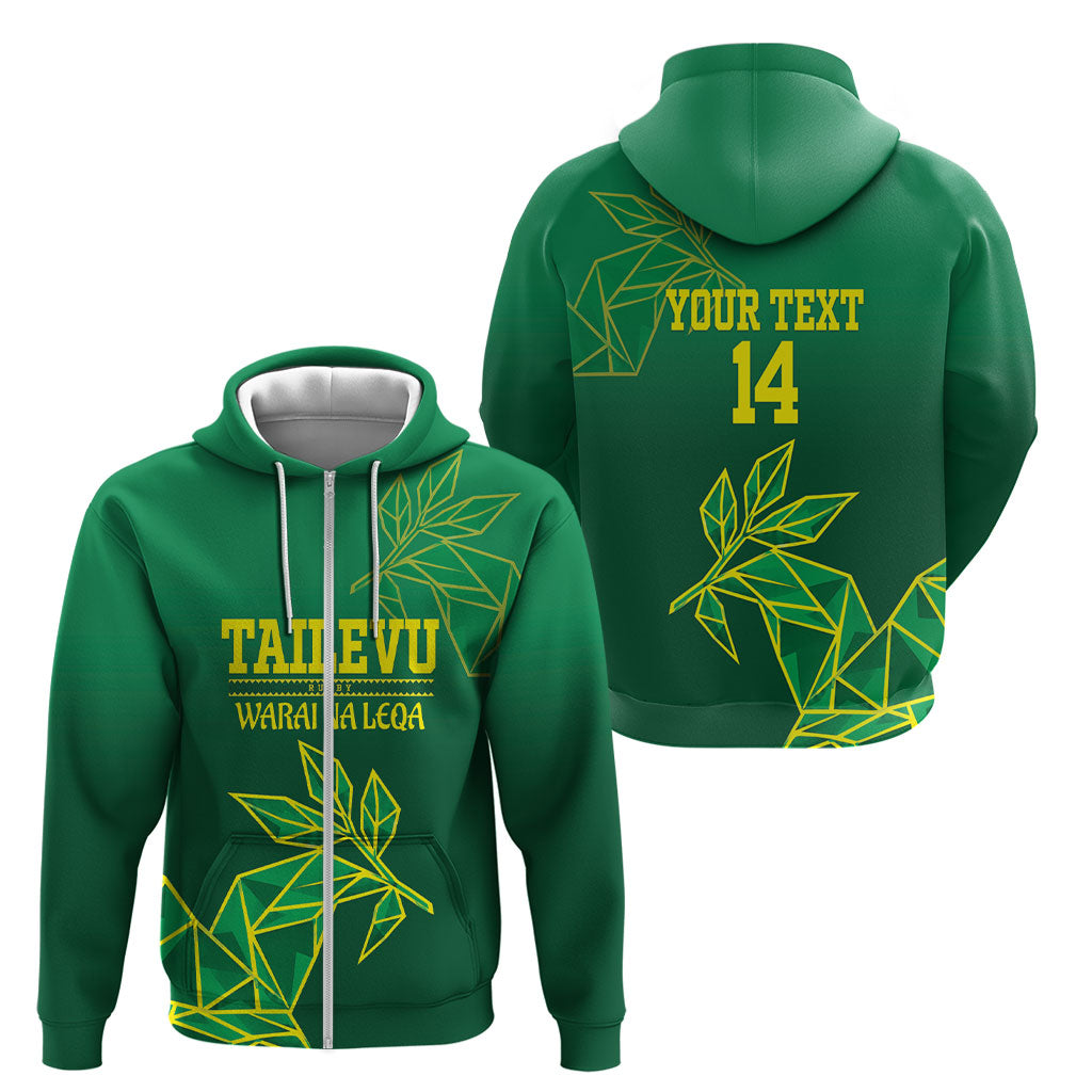 Fiji Tailevu Rugby Custom Zip Hoodie Warai Na Leqa LT14 - Polynesian Pride