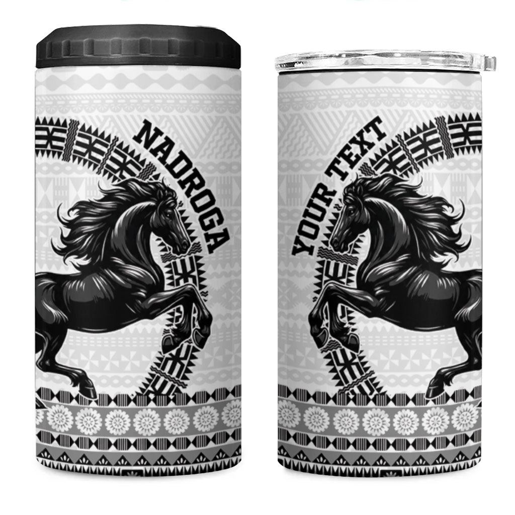 Fiji Nadroga Rugby Personalised 4 in 1 Can Cooler Tumbler Go Stallions Fijian Tapa LT14 One Size: 16 oz White - Polynesian Pride