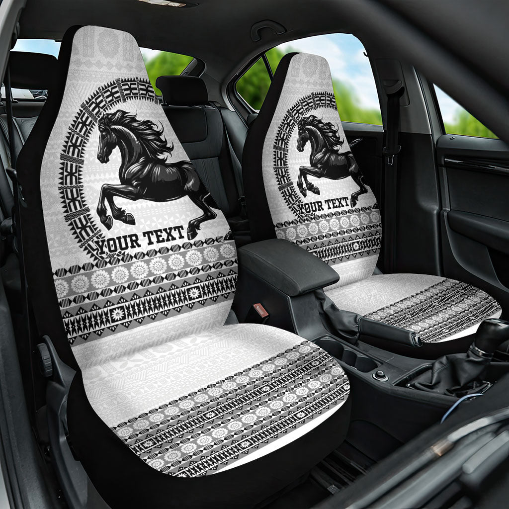 Fiji Nadroga Rugby Personalised Car Seat Cover Go Stallions Fijian Tapa LT14 One Size White - Polynesian Pride