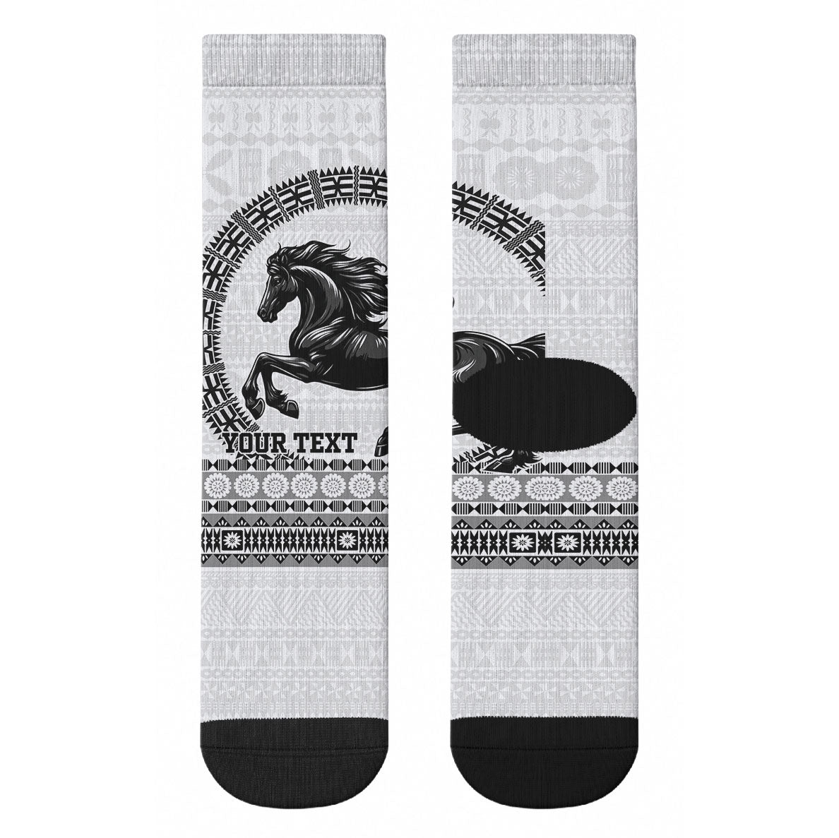 Fiji Nadroga Rugby Personalised Crew Socks Go Stallions Fijian Tapa LT14 - Polynesian Pride