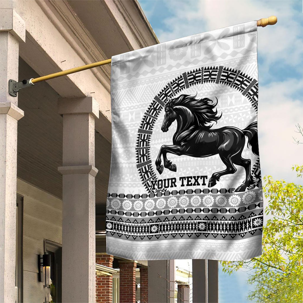 Fiji Nadroga Rugby Personalised Garden Flag Go Stallions Fijian Tapa LT14 House Flag White - Polynesian Pride