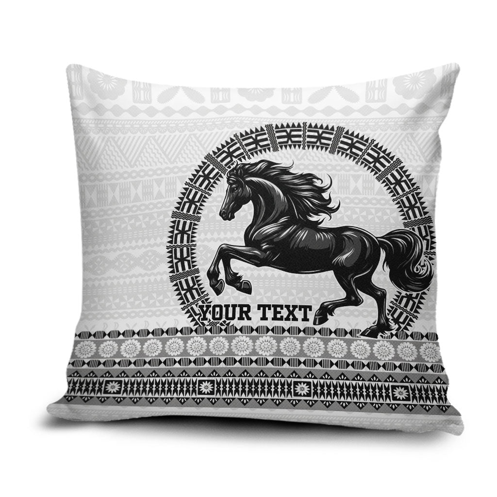 Fiji Nadroga Rugby Personalised Pillow Cover Go Stallions Fijian Tapa LT14 White - Polynesian Pride