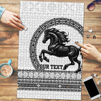 Fiji Nadroga Rugby Personalised Puzzle Go Stallions Fijian Tapa LT14 White - Polynesian Pride