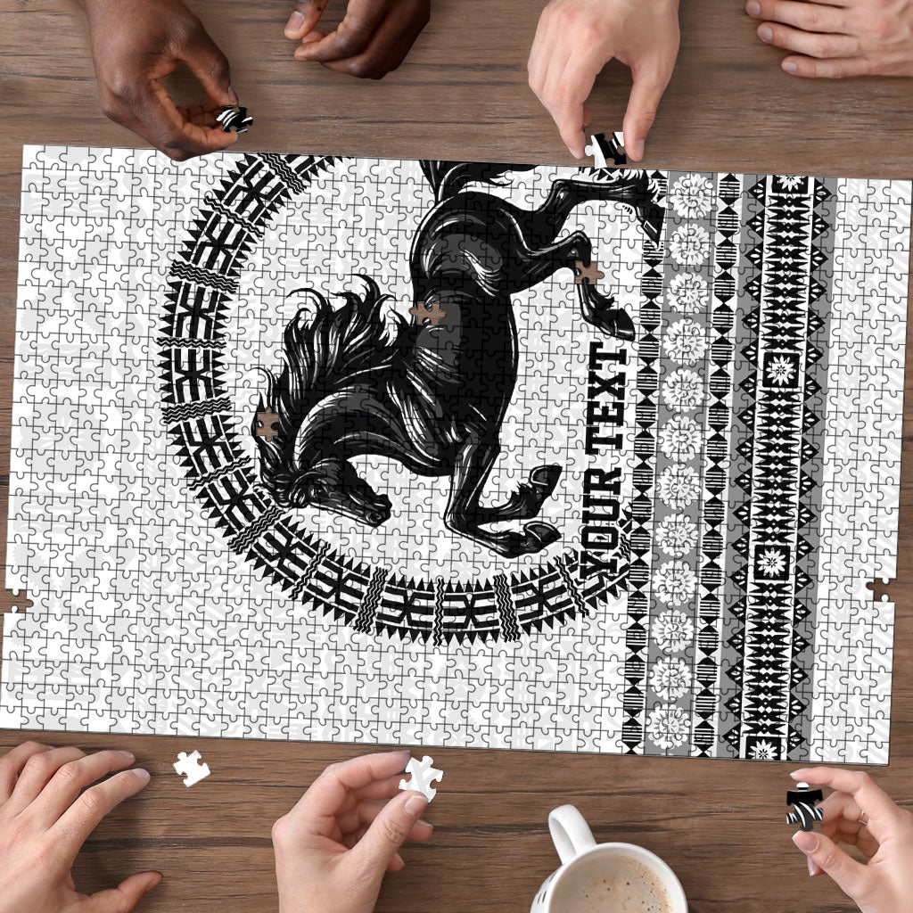 Fiji Nadroga Rugby Personalised Puzzle Go Stallions Fijian Tapa LT14 - Polynesian Pride