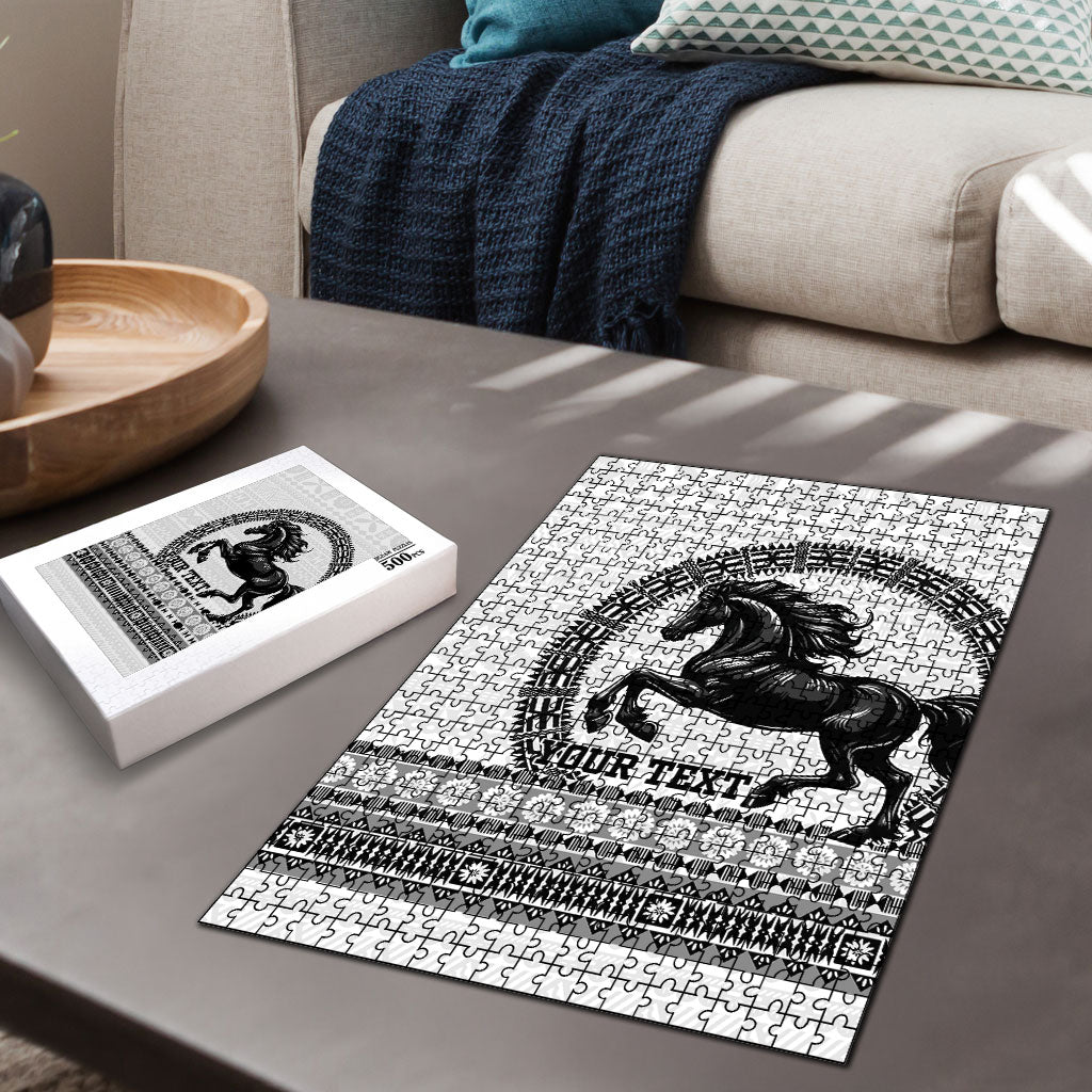 Fiji Nadroga Rugby Personalised Puzzle Go Stallions Fijian Tapa LT14 - Polynesian Pride