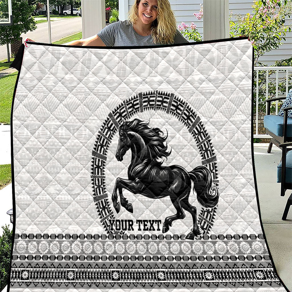Fiji Nadroga Rugby Personalised Quilt Go Stallions Fijian Tapa LT14 White - Polynesian Pride