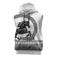Fiji Nadroga Rugby Personalised Sleeveless Hoodie Go Stallions Fijian Tapa LT14 White - Polynesian Pride