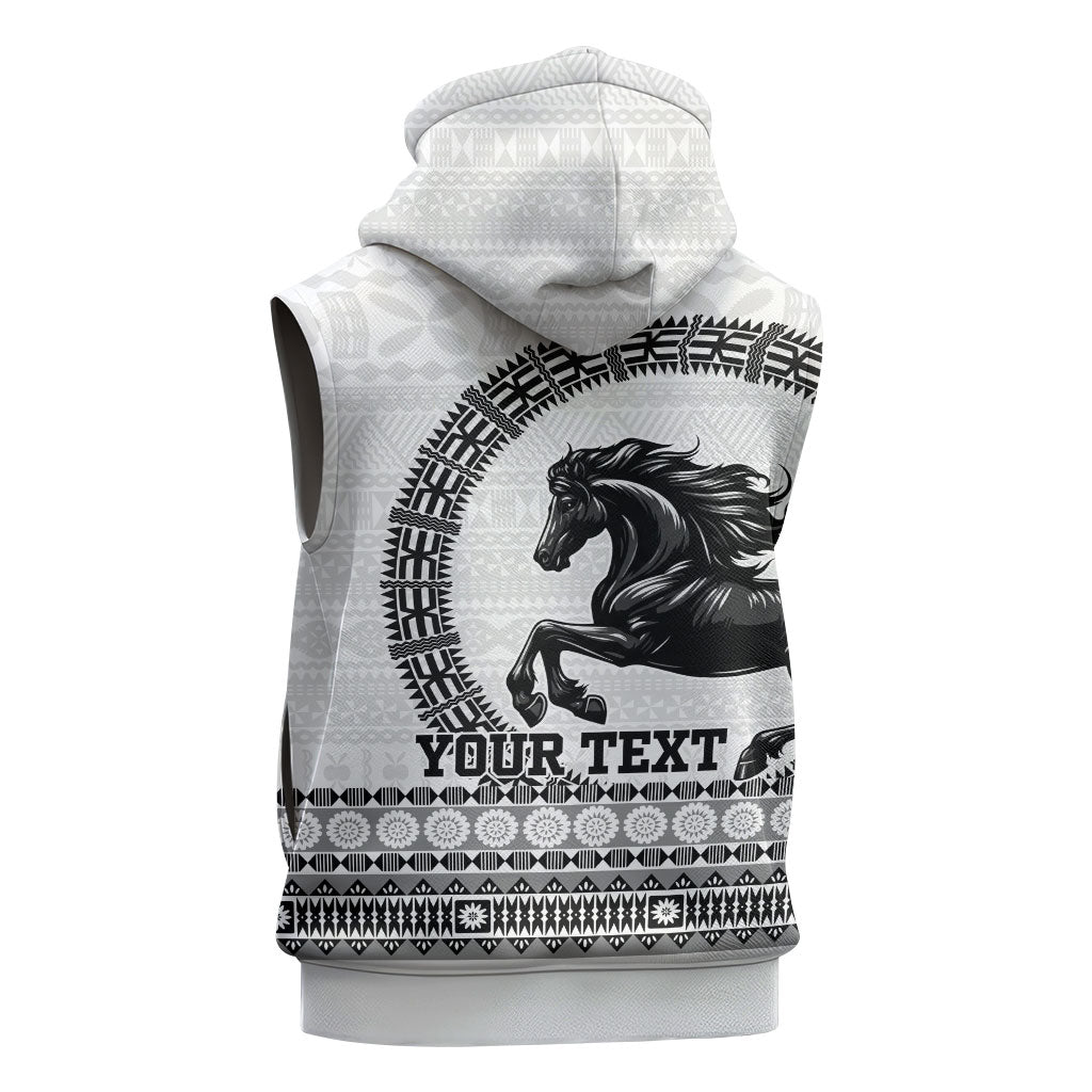Fiji Nadroga Rugby Personalised Sleeveless Hoodie Go Stallions Fijian Tapa LT14 - Polynesian Pride