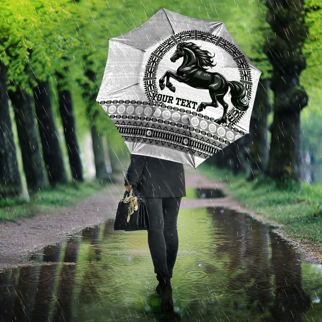 Fiji Nadroga Rugby Personalised Umbrella Go Stallions Fijian Tapa LT14 - Polynesian Pride