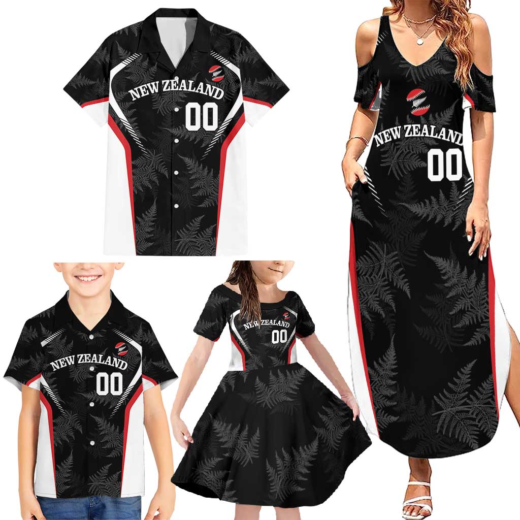 Custom New Zealand Silver Fern Softball Family Matching Summer Maxi Dress and Hawaiian Shirt Go Aotearoa