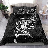 Custom Aotearoa Ice Hockey Bedding Set NZ Tiki Mascot - Maori Pattern LT14 - Polynesian Pride
