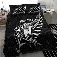 Custom Aotearoa Ice Hockey Bedding Set NZ Tiki Mascot - Maori Pattern LT14 - Polynesian Pride