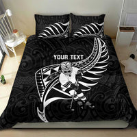 Custom Aotearoa Ice Hockey Bedding Set NZ Tiki Mascot - Maori Pattern LT14 - Polynesian Pride