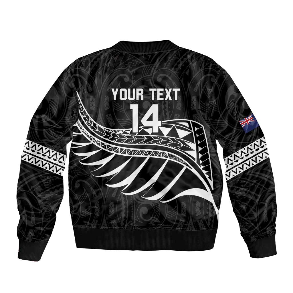 Custom Aotearoa Ice Hockey Bomber Jacket NZ Tiki Mascot - Maori Pattern LT14 - Polynesian Pride