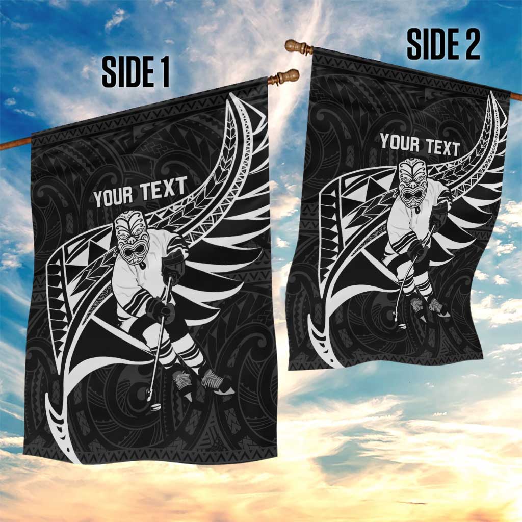 Custom Aotearoa Ice Hockey Garden Flag NZ Tiki Mascot - Maori Pattern LT14 - Polynesian Pride