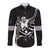 Custom Aotearoa Ice Hockey Long Sleeve Button Shirt NZ Tiki Mascot - Maori Pattern