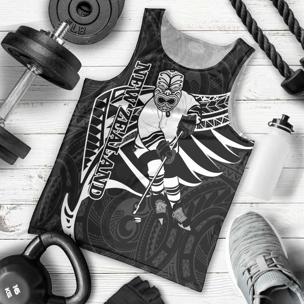 Custom Aotearoa Ice Hockey Men Tank Top NZ Tiki Mascot - Maori Pattern LT14 - Polynesian Pride