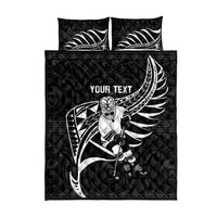 Custom Aotearoa Ice Hockey Quilt Bed Set NZ Tiki Mascot - Maori Pattern LT14 - Polynesian Pride