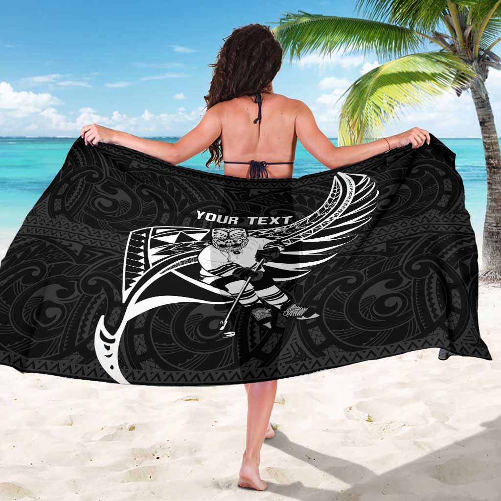 Custom Aotearoa Ice Hockey Sarong NZ Tiki Mascot - Maori Pattern LT14 - Polynesian Pride