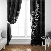 Custom Aotearoa Ice Hockey Window Curtain NZ Tiki Mascot - Maori Pattern LT14 - Polynesian Pride