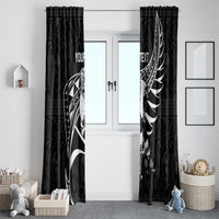 Custom Aotearoa Ice Hockey Window Curtain NZ Tiki Mascot - Maori Pattern LT14 - Polynesian Pride