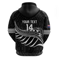 Custom Aotearoa Ice Hockey Zip Hoodie NZ Tiki Mascot - Maori Pattern LT14 - Polynesian Pride
